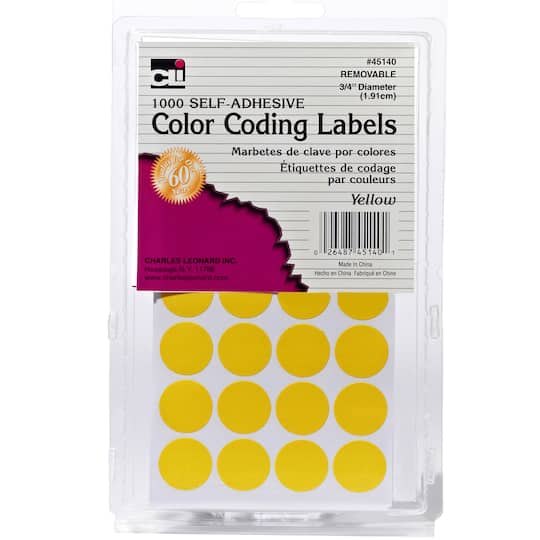 CLi&#x2122; Round Self-Adhesive Color Coding Labels, 12,000 Pack